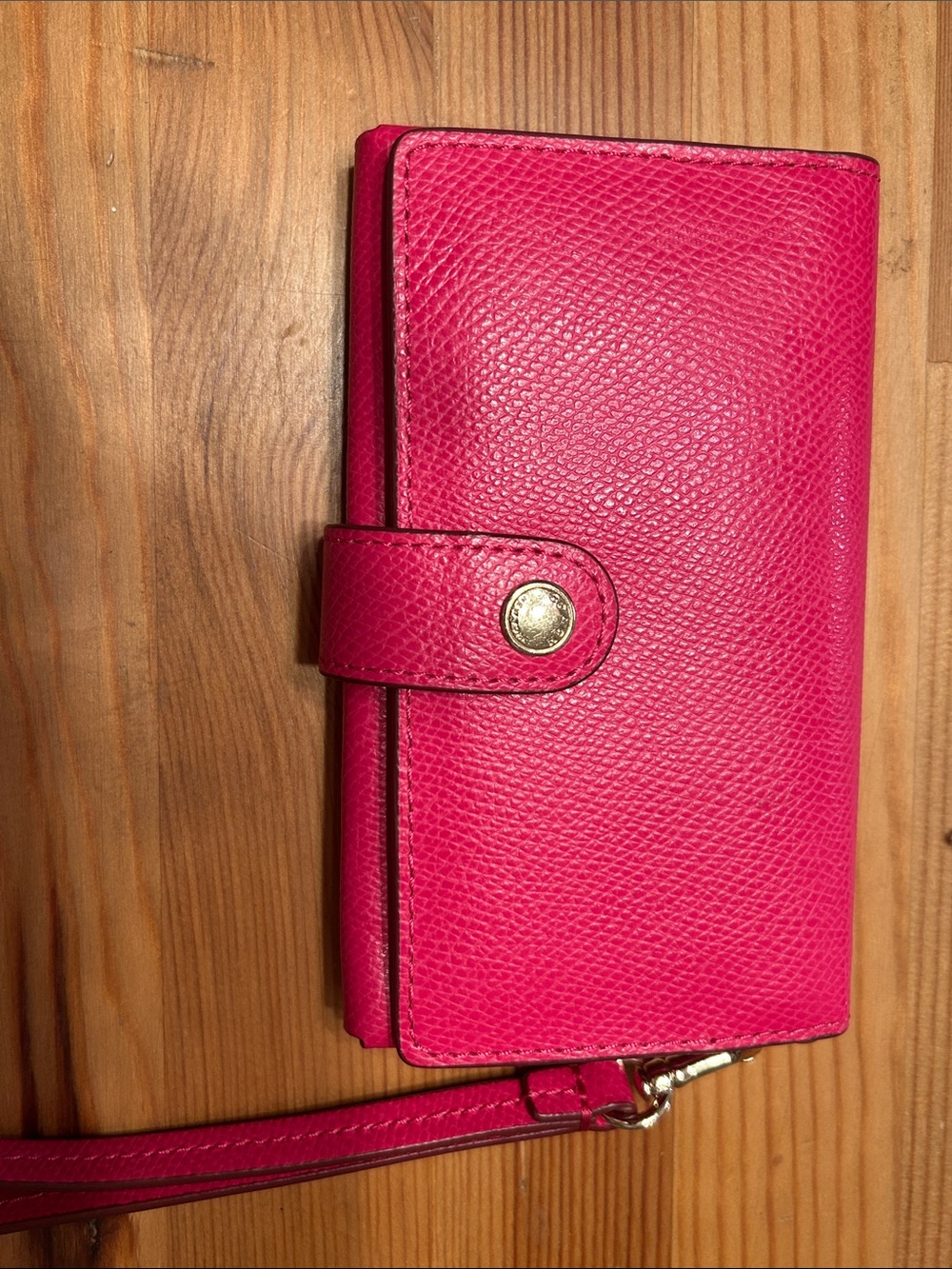 Coach Pebbled Leather Wristlet Wallet